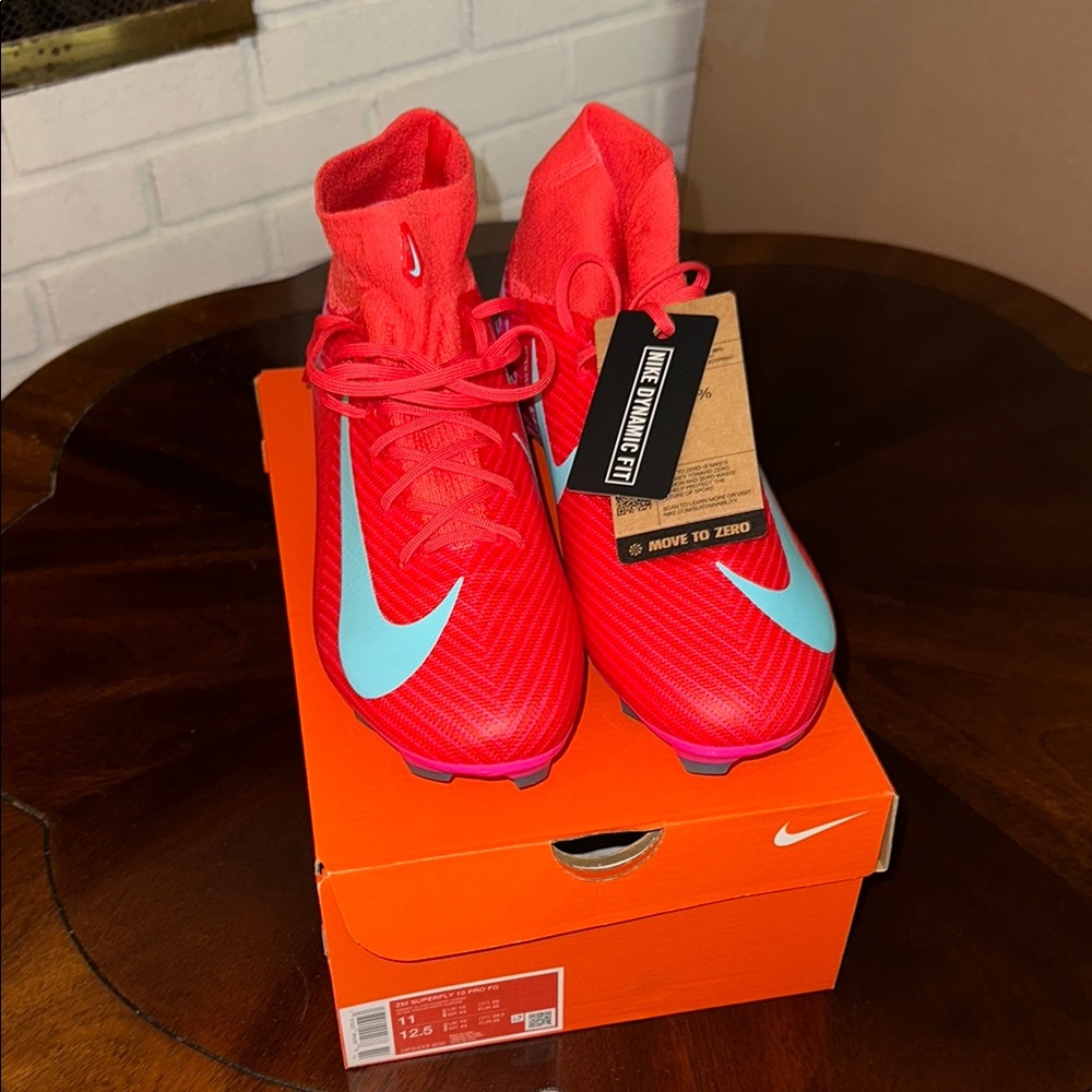 BRAND NEW IN BOX - Nike Red and Pink Athletic Shoes with High-Top Design